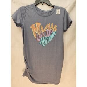 Sonoma Maternity Short Sleeve Shirt Size Small Graphic Tee Ruched Sides Tie